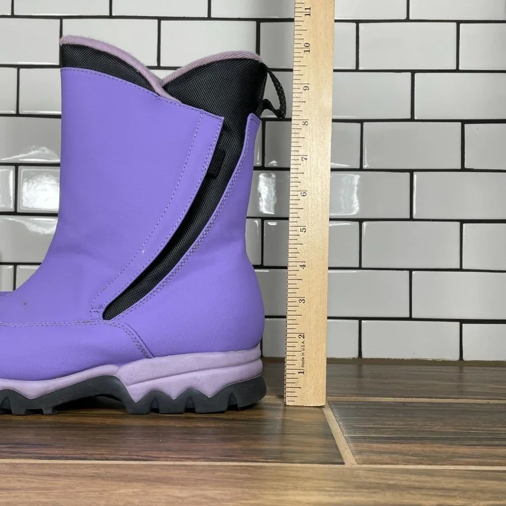 Lands' End Girls Purple Warm Insulated Snow Rain Boots 78534 Size 6 M